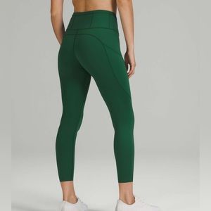 Lululemon Fast and Free High Rise 25” Everglade green. Size 4